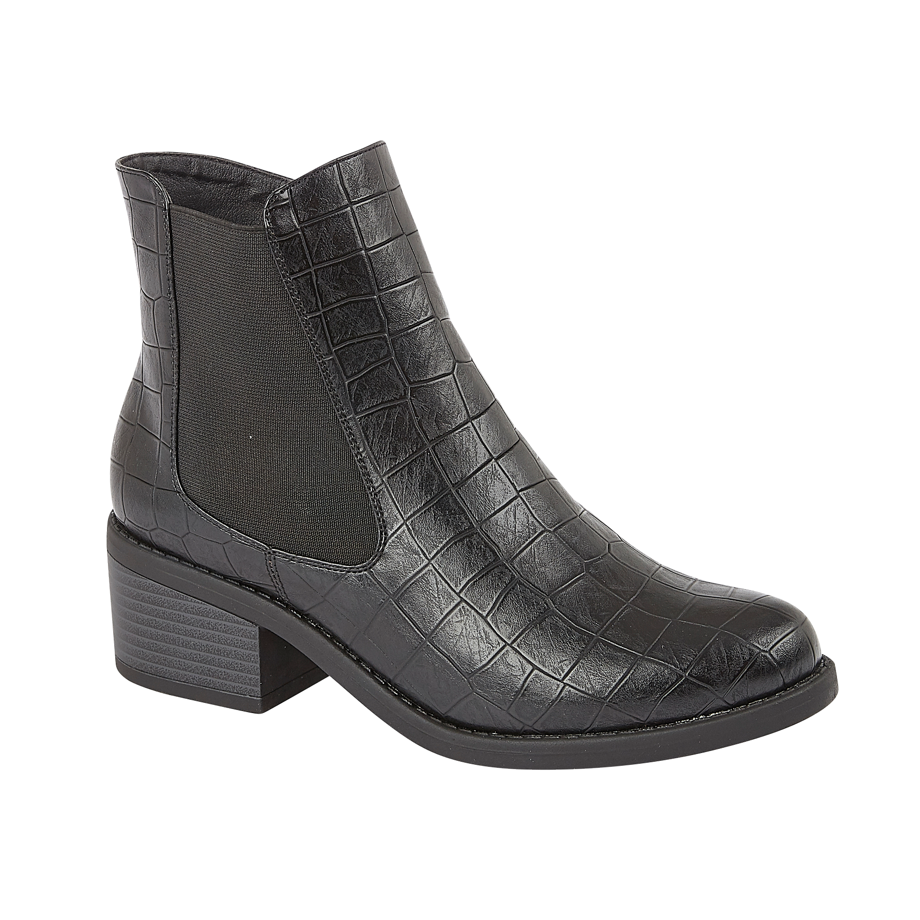 Ladies Olsen Black Croc Boots