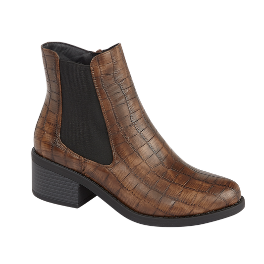 Ladies Olsen Brown Croc Boots