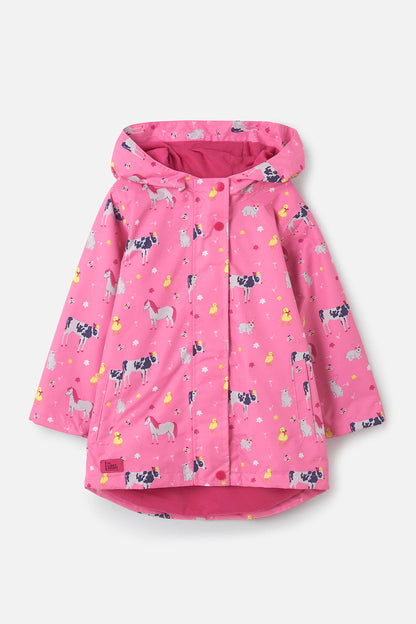 Lighthouse Girls Olivia Waterproof Coat Sweet Pea Farm Animal in Pink