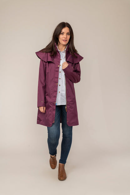 Lighthouse Outrider 3/4 Length Waterproof Raincoat - Plum