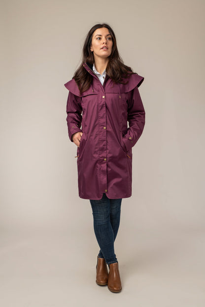 Lighthouse Outrider 3/4 Length Waterproof Raincoat - Plum