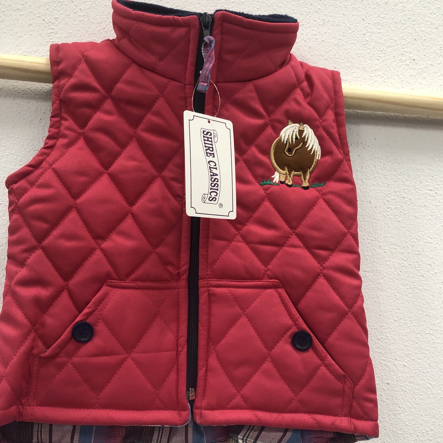 Girls' Quilted Horse Bodywarmer in Pink