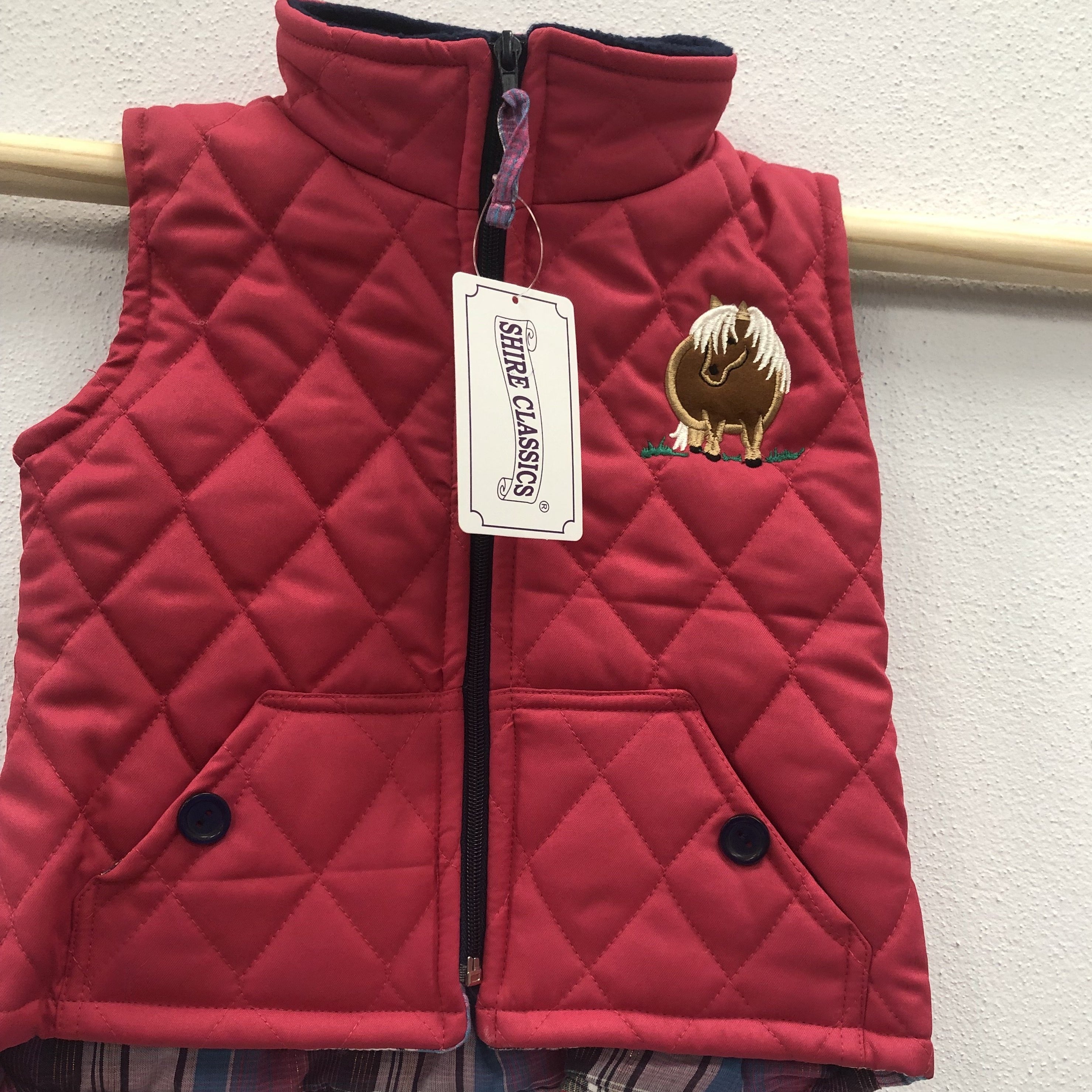 Girls' Quilted Pony Bodywarmer in Pink
