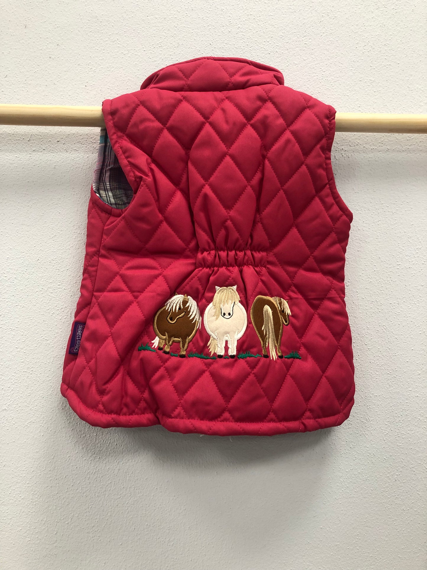 Girls' Quilted Horse Bodywarmer in Pink