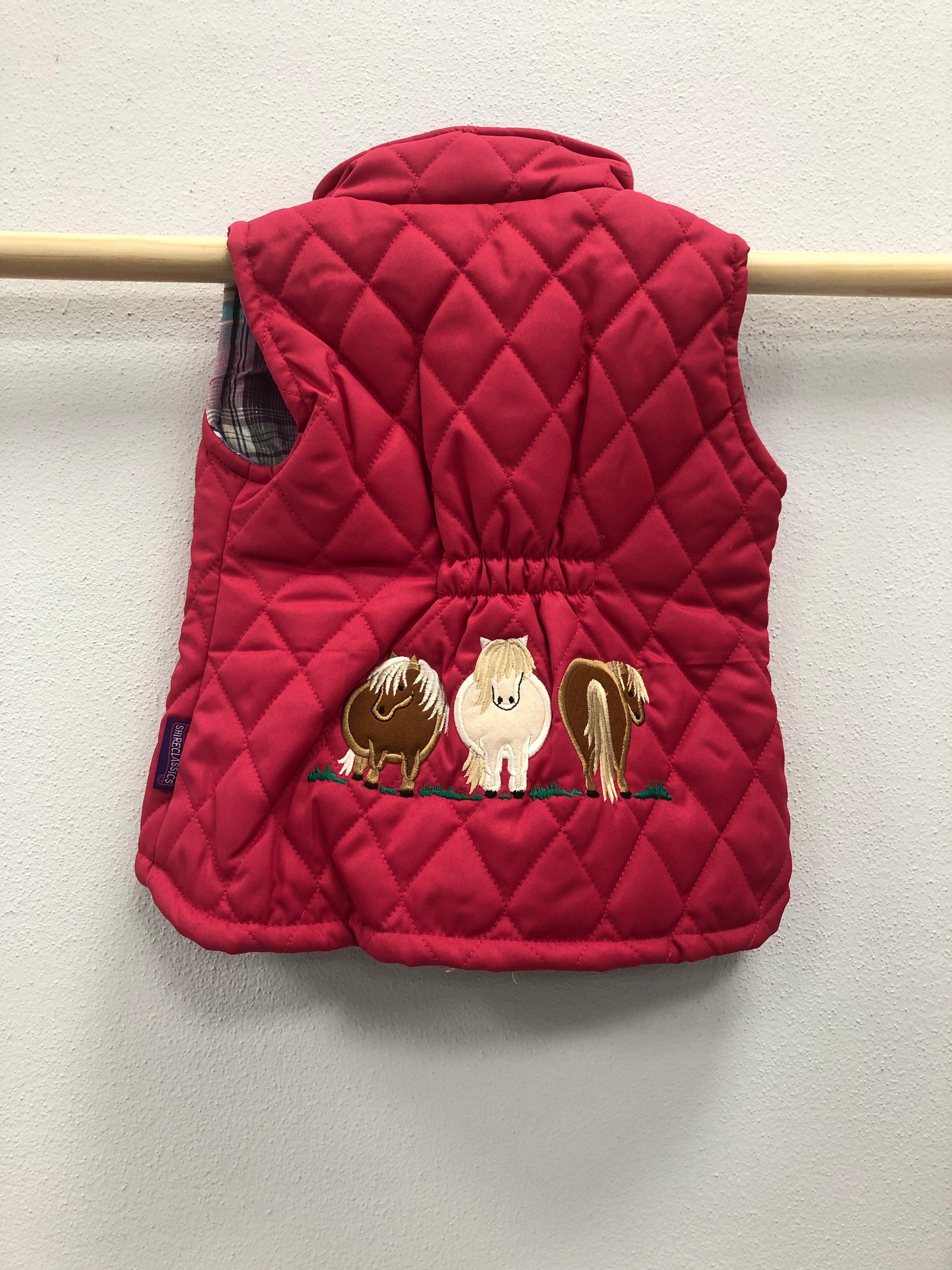 Girls' Quilted Pony Bodywarmer in Pink