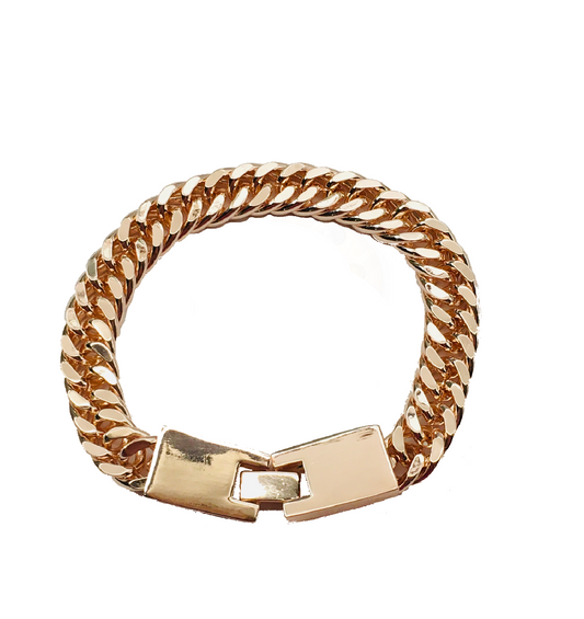 Pandora's Box Rose Gold Curb Bracelet with Solid Clasp from Frinkle