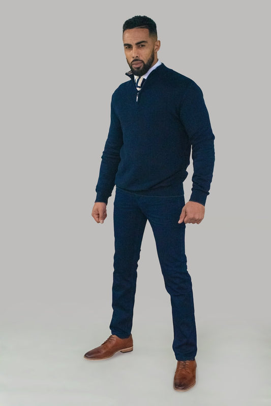 CAVANI NAVY HALF ZIP KNIT @ www.millscountrystore.com