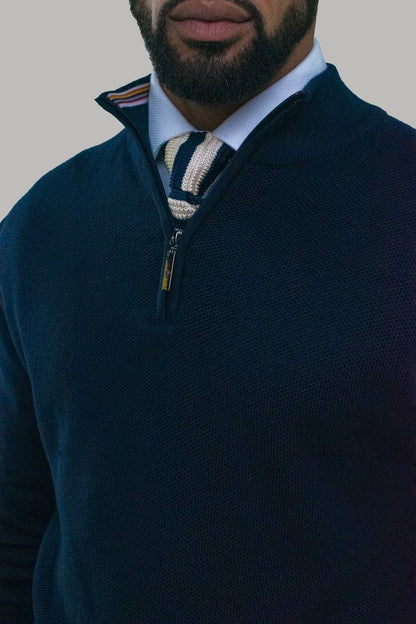 CAVANI NAVY HALF ZIP KNIT @ www.millscountrystore.com