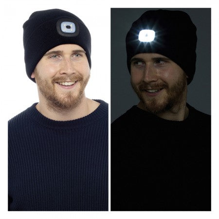 Storm ridge adults head lamp beanie hat  (Black)