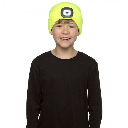 Kids Head Lamp Beanie Hat -- Hi-Viz @millscountrystore.com