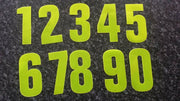 High Visibility Fluorescent Yellow Reflective Wheelie Bin Numbers 0-9