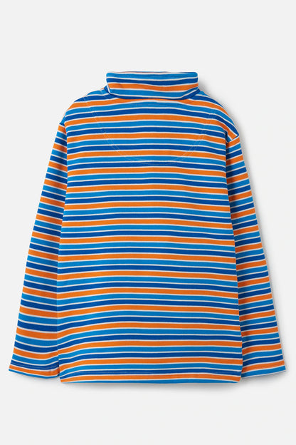 Lighthouse Riley Boys Half Zip - Blue / Orange Stripe