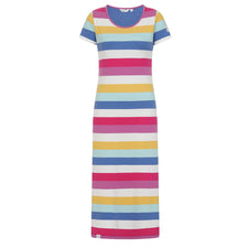 Lazy Jacks Ladies Long T-Shirt Dress In Multi Colour LJ150