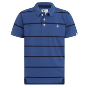 Lazy Jacks Mens Stripped Polo Shirt in Space Blue LJ18E @ www.millscountrystore.com