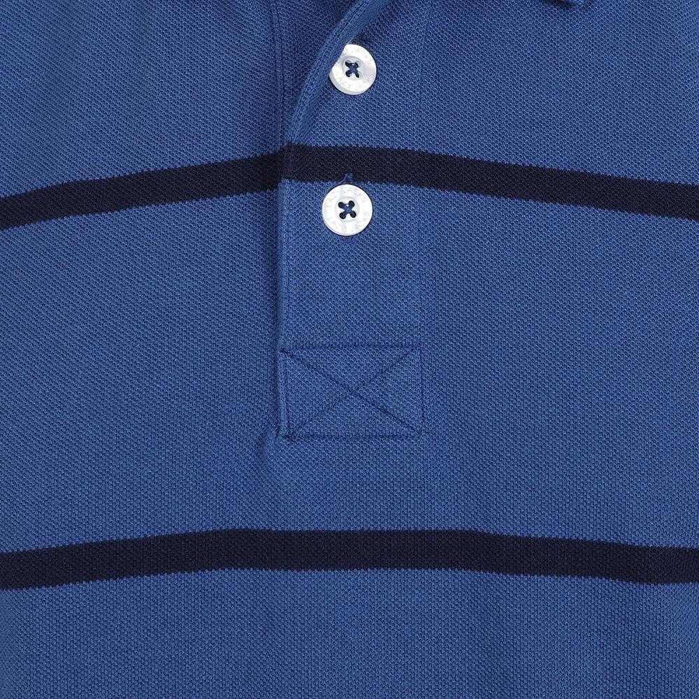 Lazy Jacks Mens Stripped Polo Shirt in Space Blue LJ18E @ www.millscountrystore.com