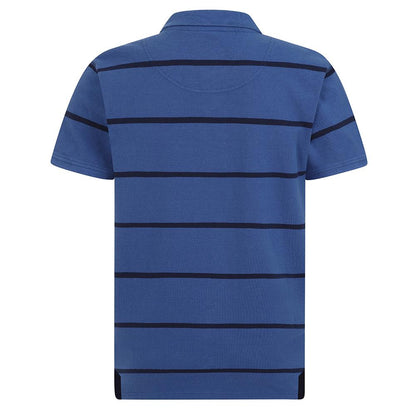 Lazy Jacks Mens Stripped Polo Shirt in Space Blue LJ18E @ www.millscountrystore.com