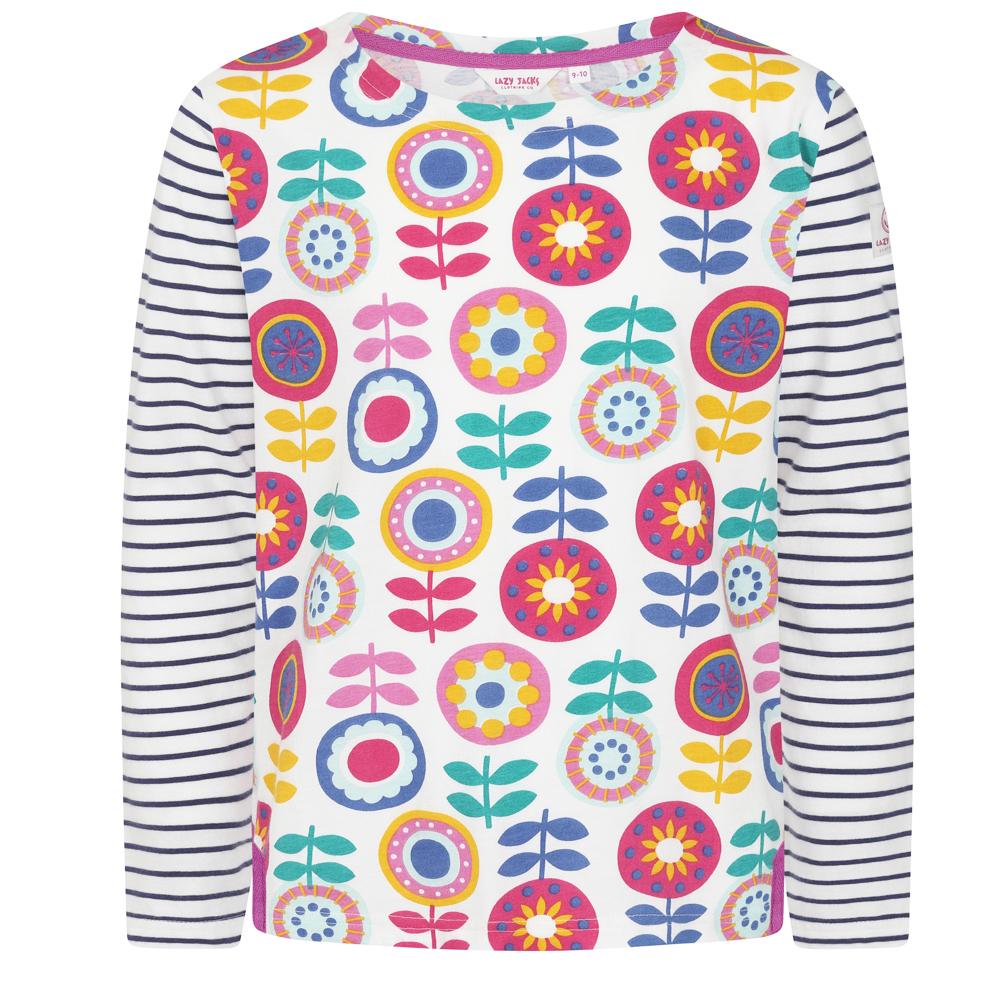 Lazy Jacks LJ97CP Printed Breton Top @ www.millscountrystore.com