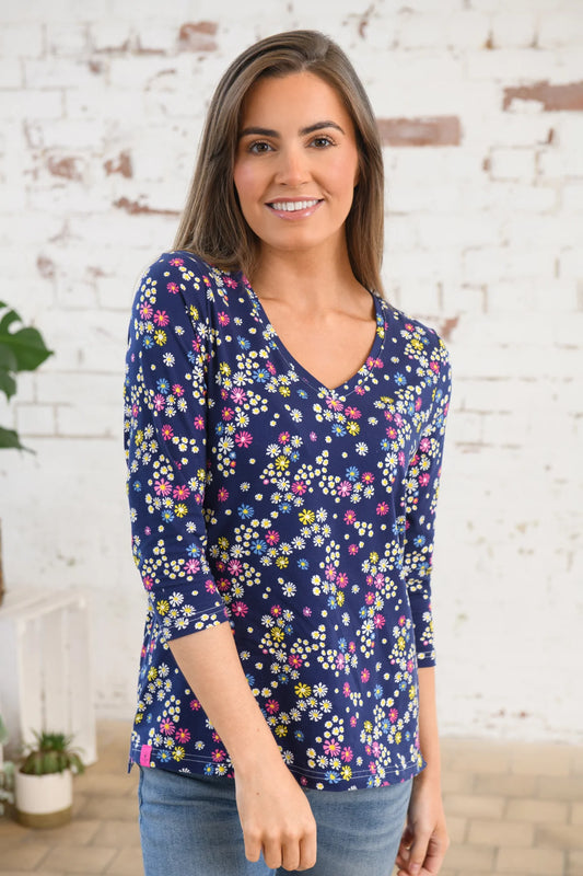 Lighthouse Ariana 3/4 Length Sleeve Top Daisy