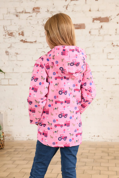 Lighthouse Girls Olivia Waterproof Coat - Blush Pink Farm