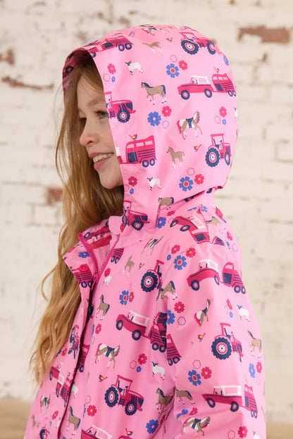Lighthouse Girls Olivia Waterproof Coat - Blush Pink Farm