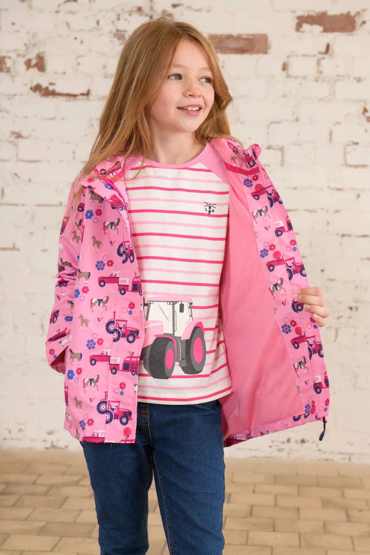 Lighthouse Girls Olivia Waterproof Coat - Blush Pink Farm