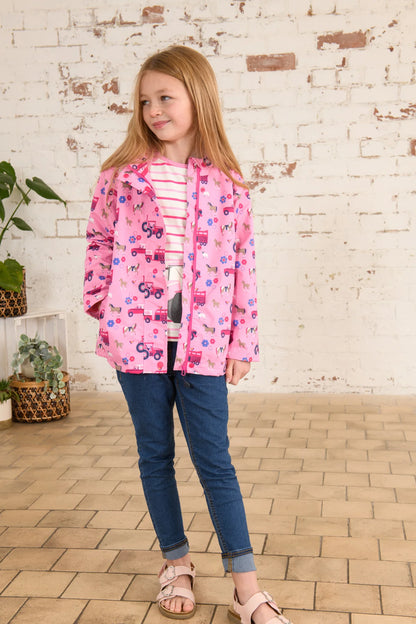 Lighthouse Girls Olivia Waterproof Coat - Blush Pink Farm