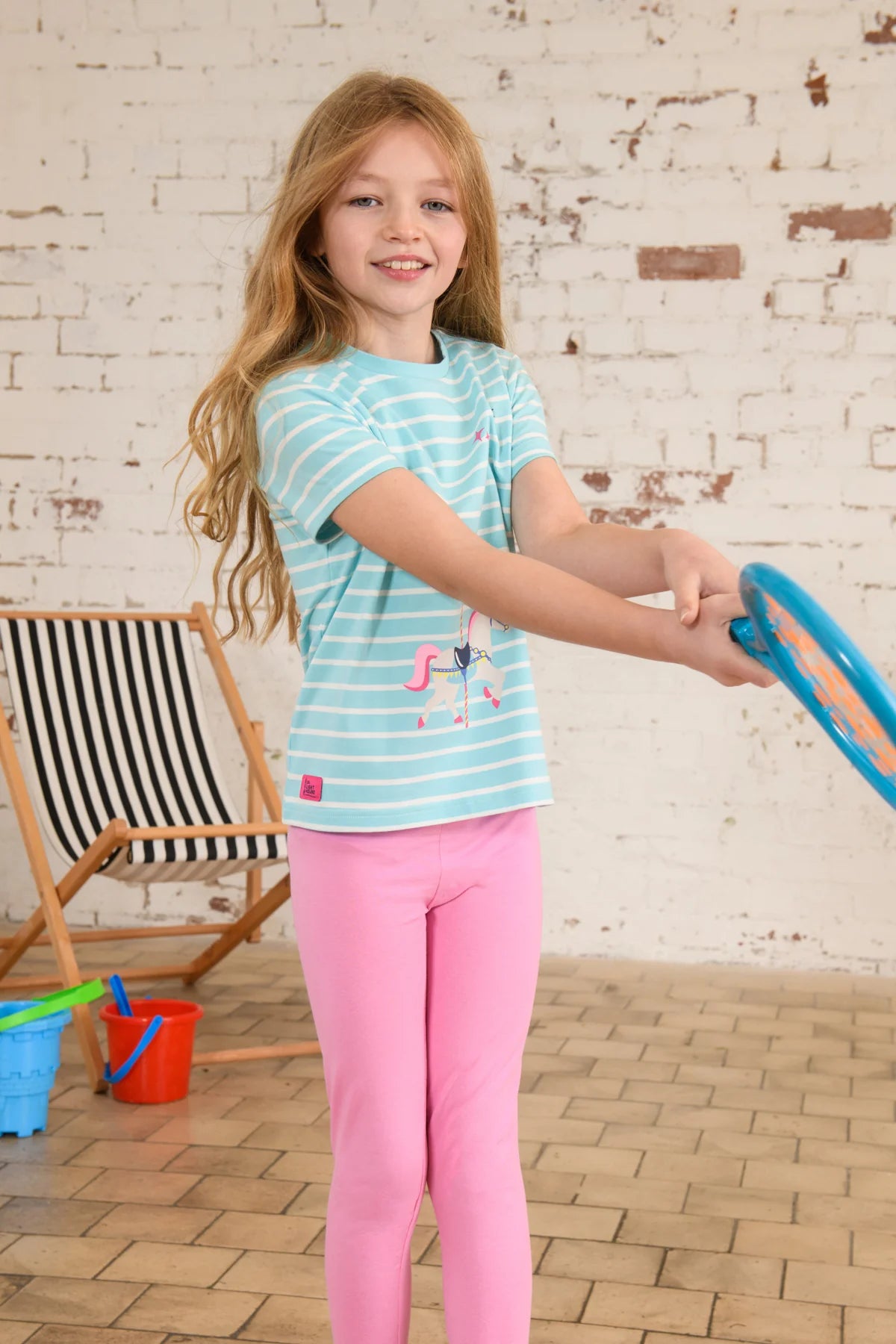 Lighthouse Causeway Kids T-Shirt - Carousel Horse