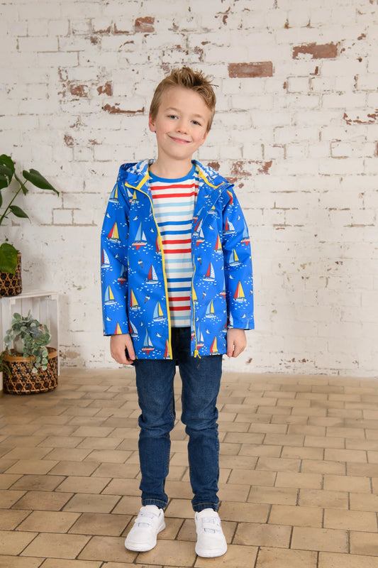 Lighthouse Boys Ethan Waterproof Coat Blue Boat