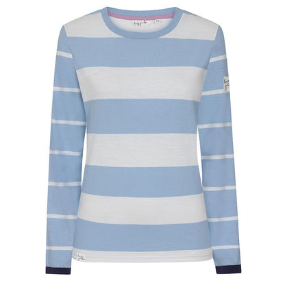 Lazy Jacks Ladies Sky Long Sleeve Stripe Top  - LJ161