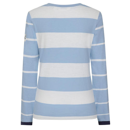 Lazy Jacks Ladies Sky Long Sleeve Stripe Top  - LJ161