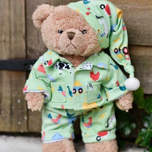 Powell Craft Farmyard Pyjamas & Nightcap Teddy Bear