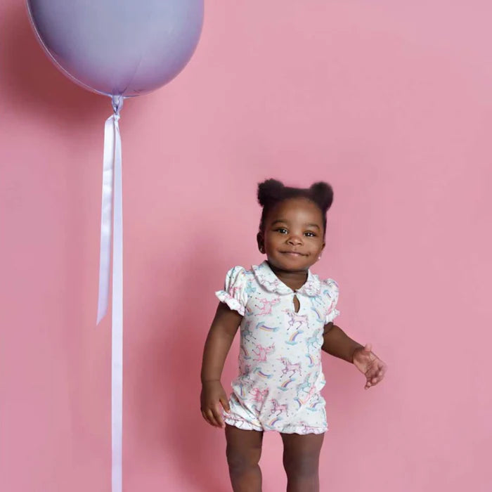 Powell Craft Unicorn Print Baby Grow UN8