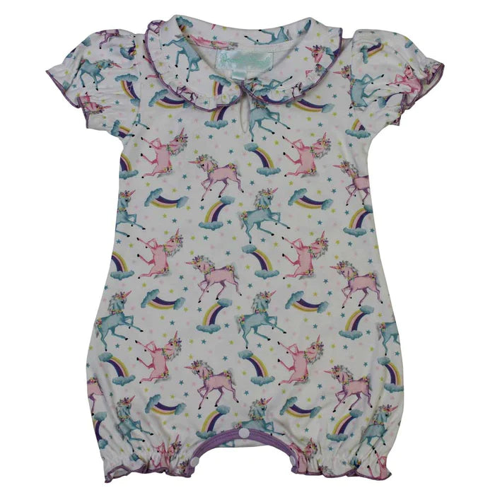 Powell Craft Unicorn Print Baby Grow UN8