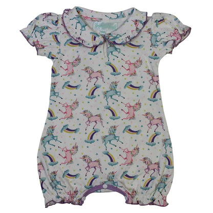 Powell Craft Unicorn Print Baby Grow UN8