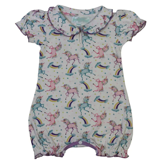 Powell Craft Unicorn Print Baby Grow UN8
