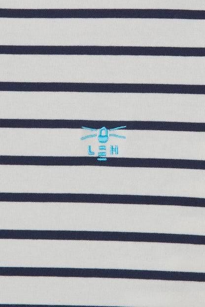 Lighthouse Causeway Breton Long Sleeve Top In Cloud / Midnight Stripe