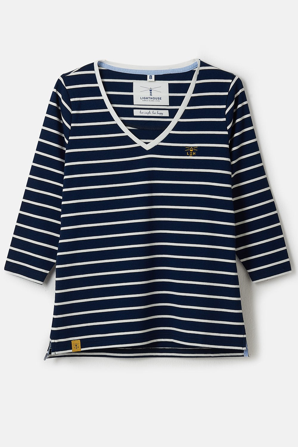Lighthouse Ariana in Midnight Stripe with 3/4 Length Sleeve Top