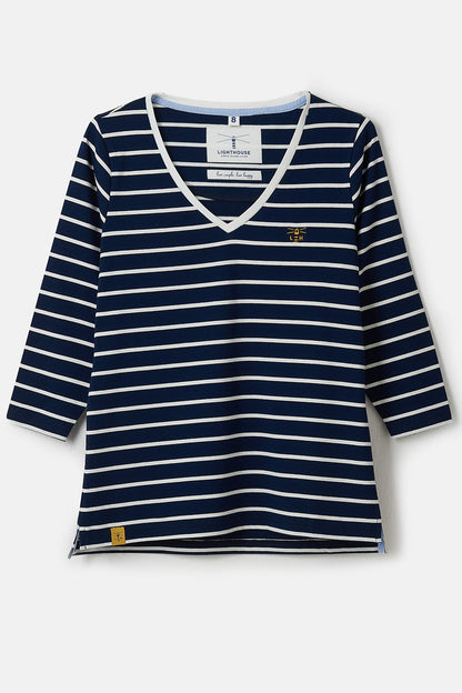Lighthouse Ariana in Midnight Stripe with 3/4 Length Sleeve Top