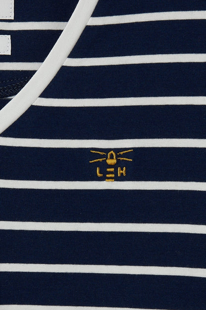 Lighthouse Ariana in Midnight Stripe with 3/4 Length Sleeve Top