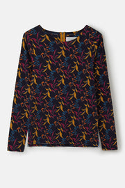 Lighthouse Causeway Breton Long Sleeve Top in Autumnal Print