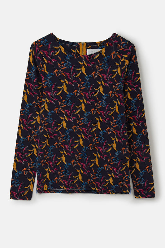 Lighthouse Causeway Breton Long Sleeve Top in Autumnal Print
