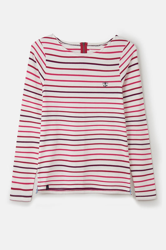 Lighthouse Causeway Long Sleeve in Red / Pink Stripe