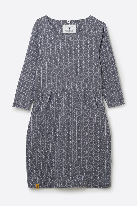 Lighthouse Ivy Dress - Urban Grey Geo Print