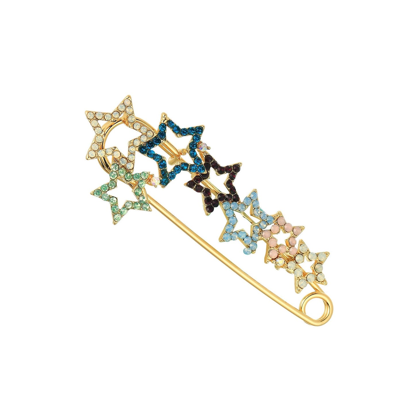 Shooting Star - Multi Coloured Star Safety Pin Brooch from Frinkle