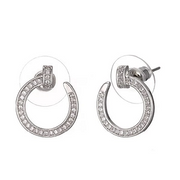 AbFab - Silver and Diamante Curved Nail Earrings - from Frinkle