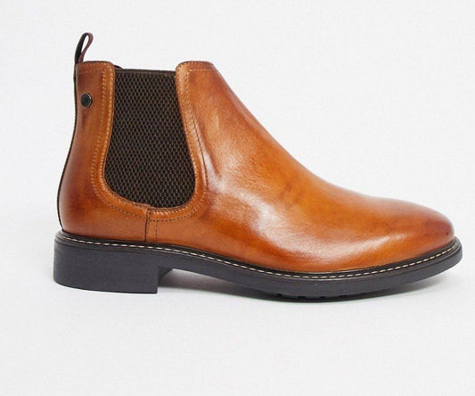 BASE LONDON SEYMOUR WASHED TAN CHELSEA BOOTS @ MILLS COUNTRY STORE