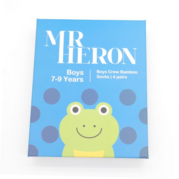 Mr Heron  Boys 7-9 Years Crew Bamboo Socks Gift Box