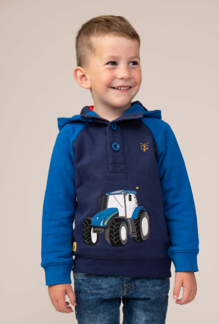 Lighthouse Jack Hoodie with Tractor Applique Royal Navy Blue