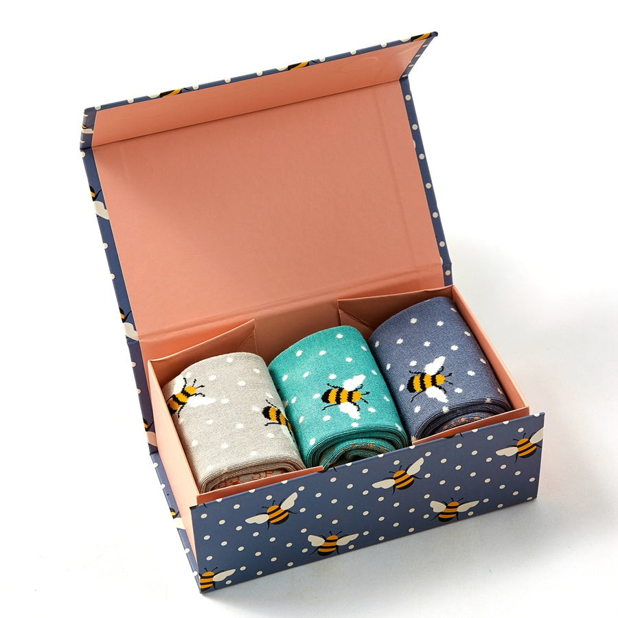 Miss Sparrow Bumble Bee Socks Gift Box