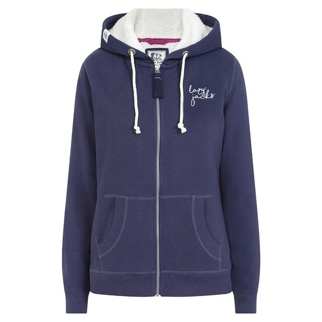 LAZY JACKS FULL ZIP Ladies Hoodie -Navy - LJ92